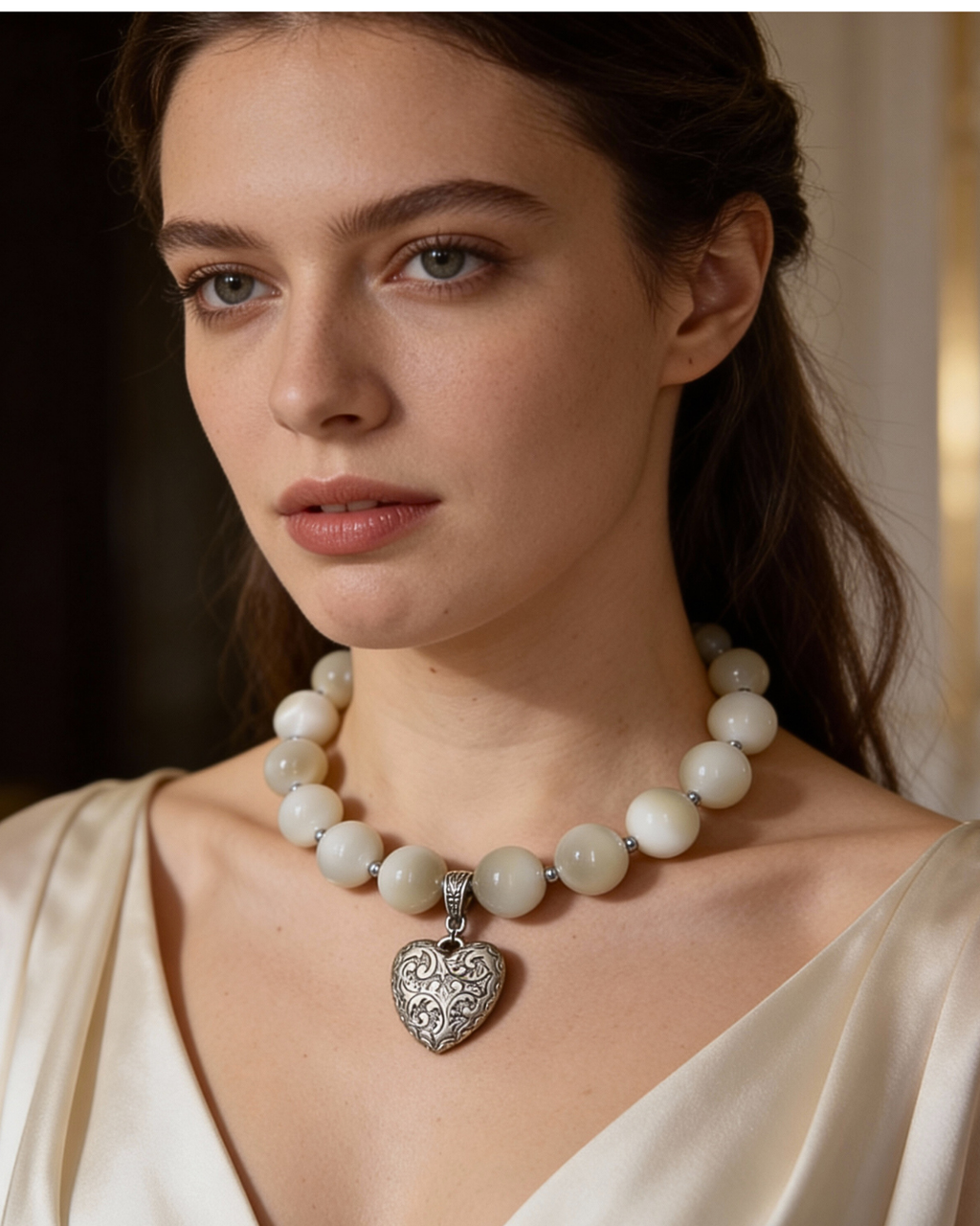 Collana Sacro Cuore Pearl