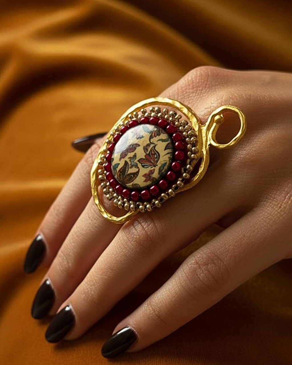 Anello Saturno - Maiolica D'oro