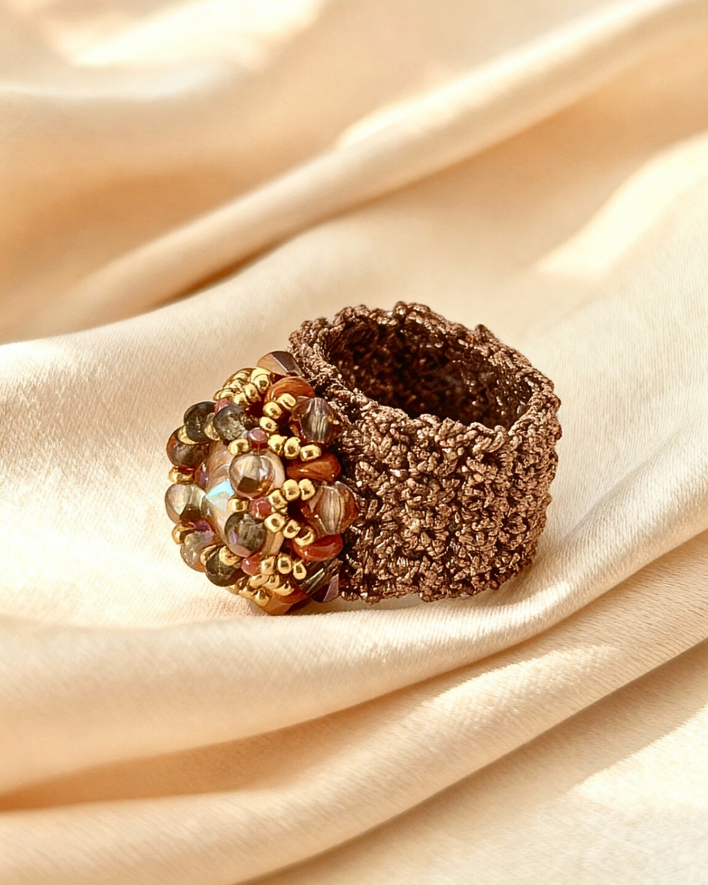 Anello Golden Rose Crochet