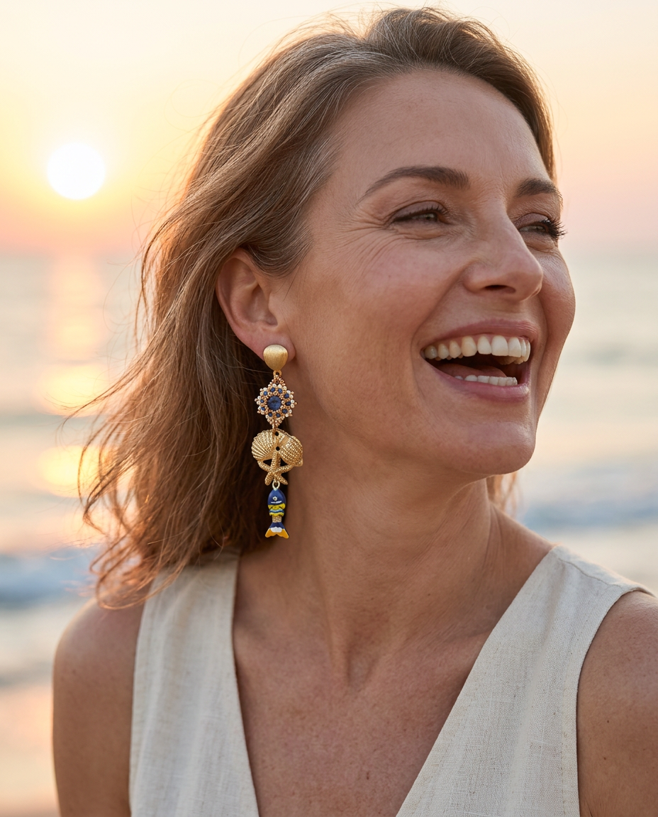 Orecchini Poisson Blue