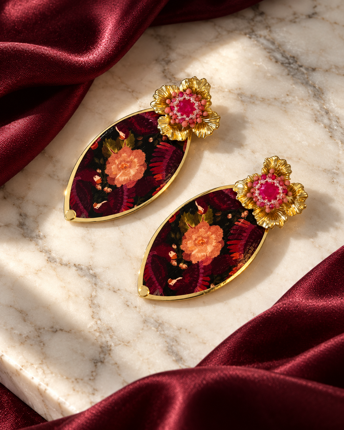 Orecchini Burgundy Garden Drop