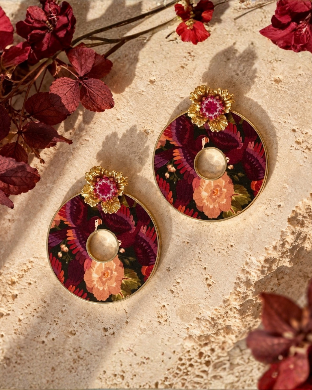 Orecchini Burgundy Garden Circle