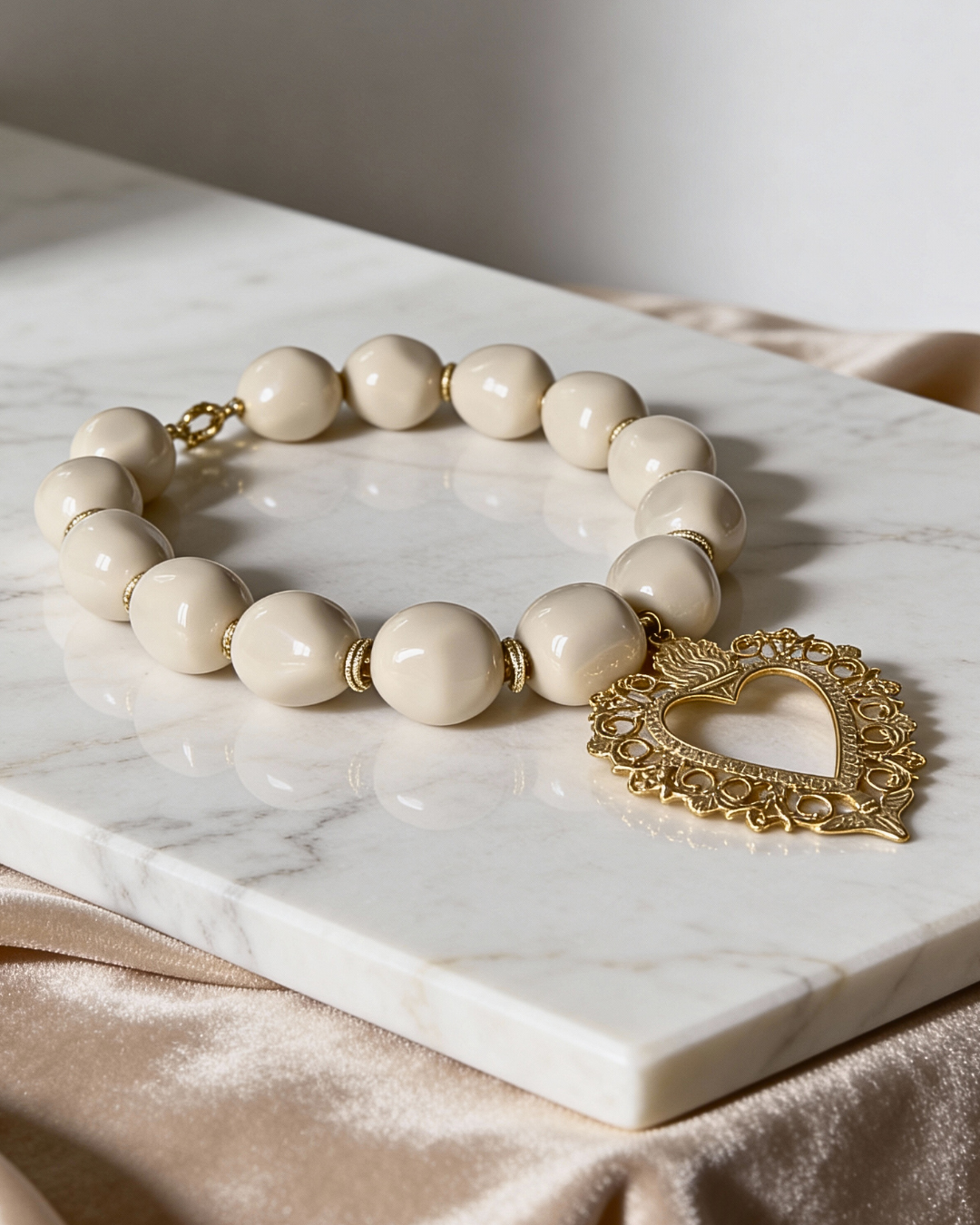 Collana Sacro Cuore Avorio