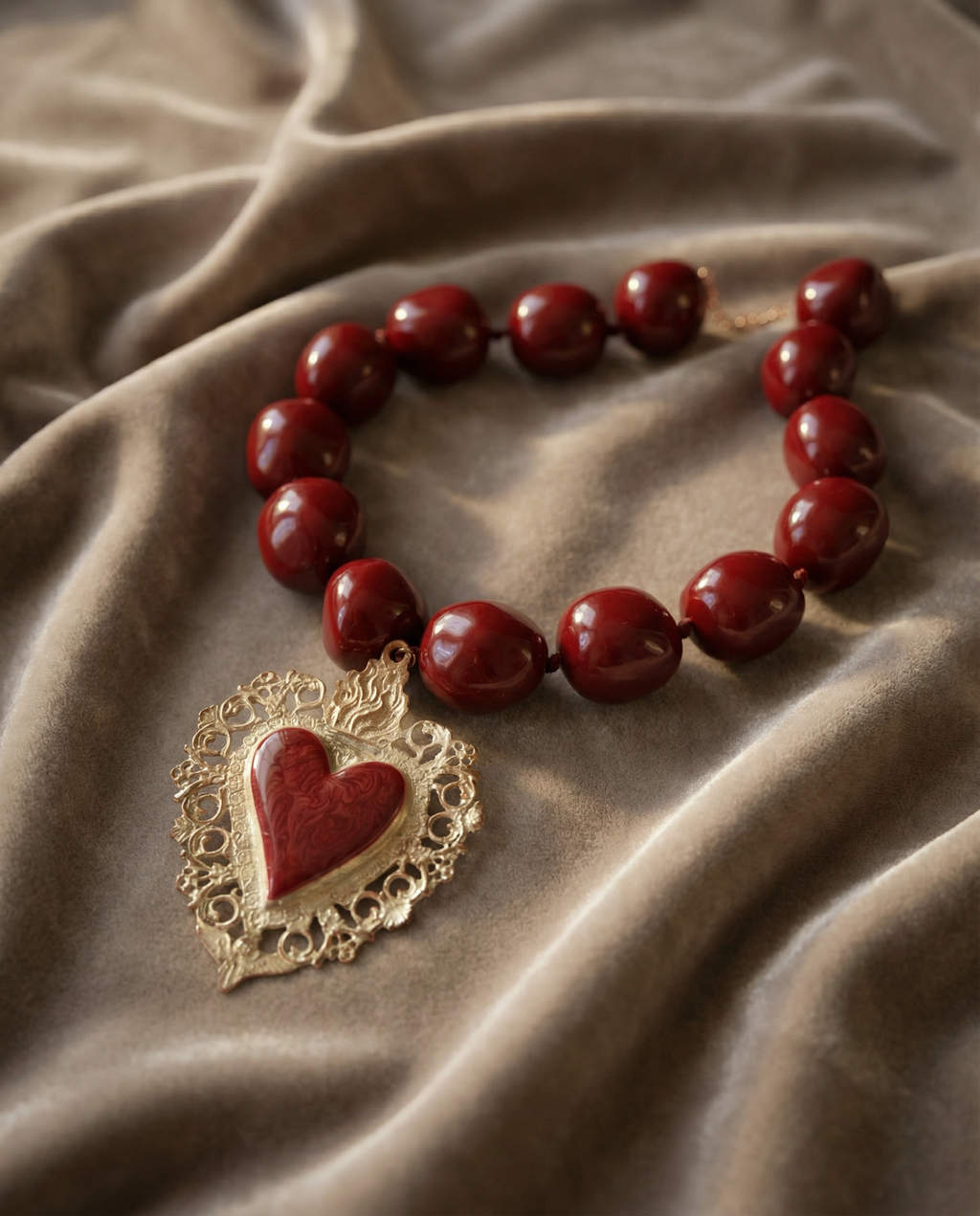 Collana Sacro Cuore Red Passion