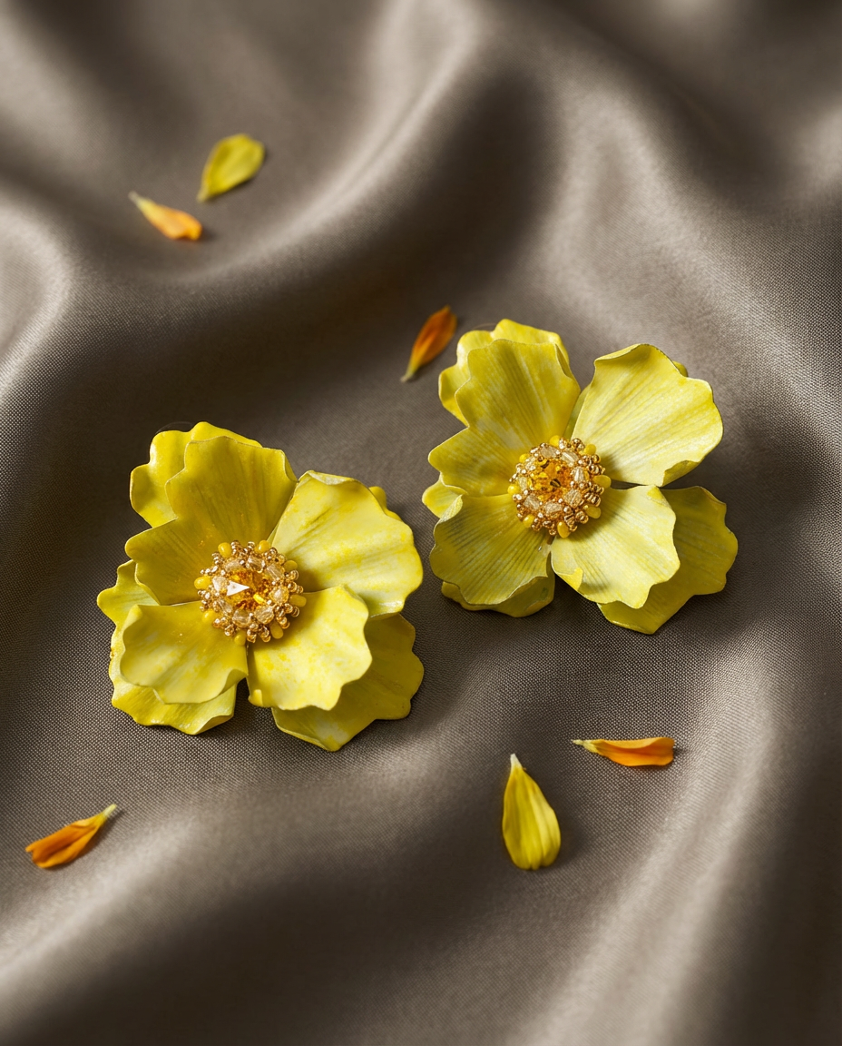 Orecchini Peonia Yellow