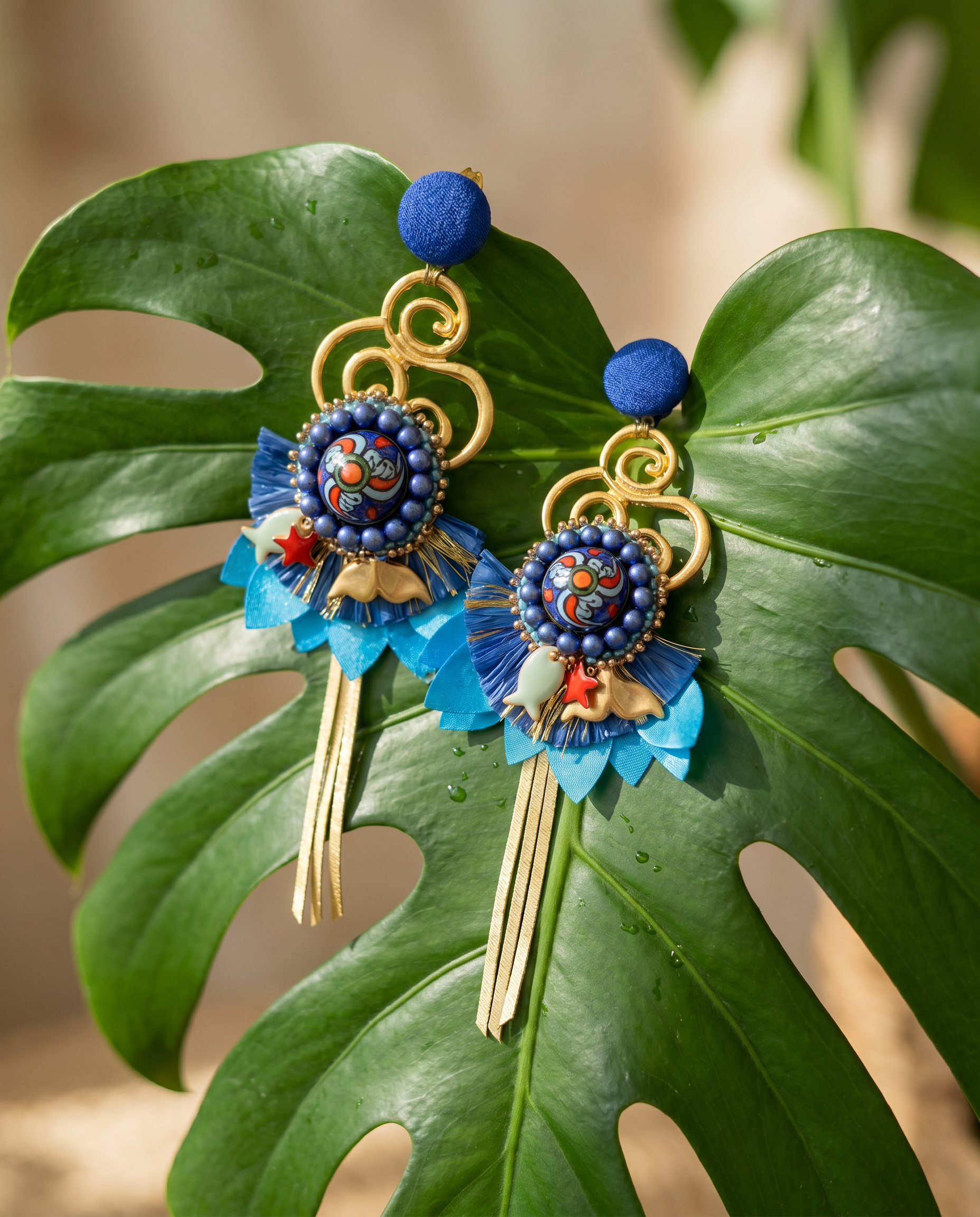 Orecchini Maiolica Onde D'Oro